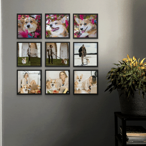 9 Photo Tiles - Customisable Wall Gallery