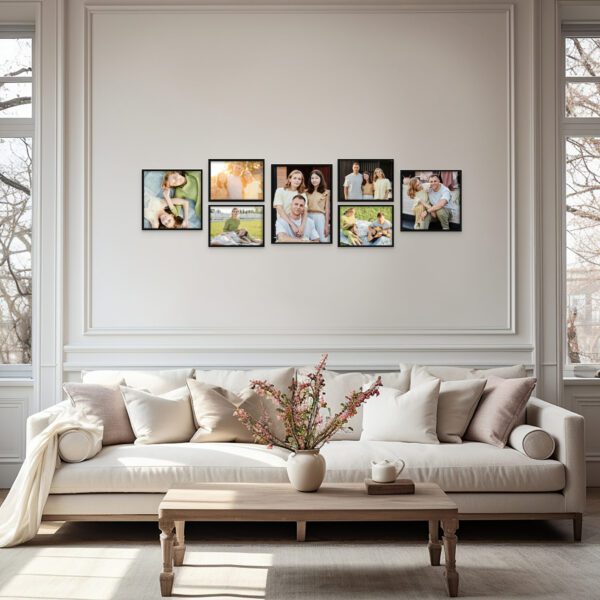 7 Photo Tiles - Customisable Wall Gallery